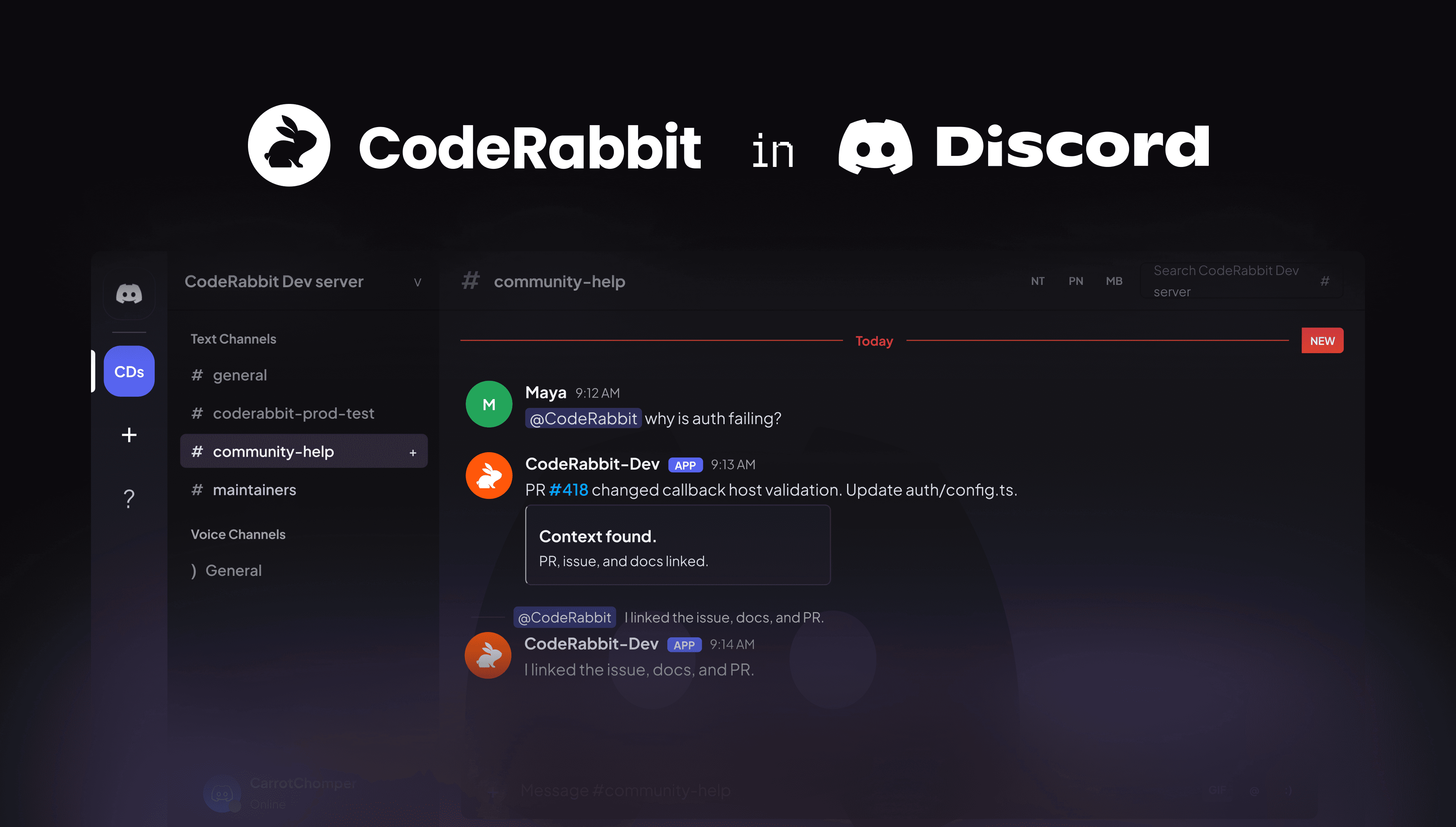 CodeRabbit Agent is now in Discord