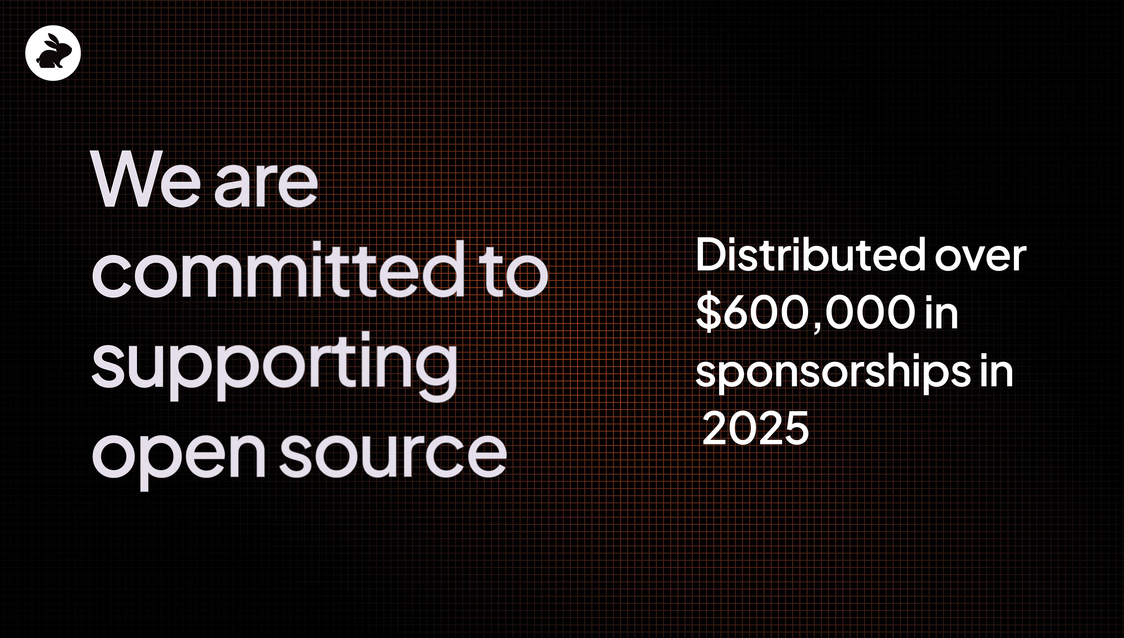 We are committed to supporting open source: distributed $600,000 to open source maintainers in 2025