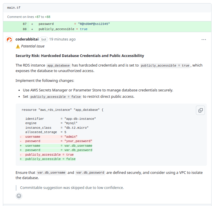 How CodeRabbit Detects Secrets and Misconfigurations in IaC workflow?