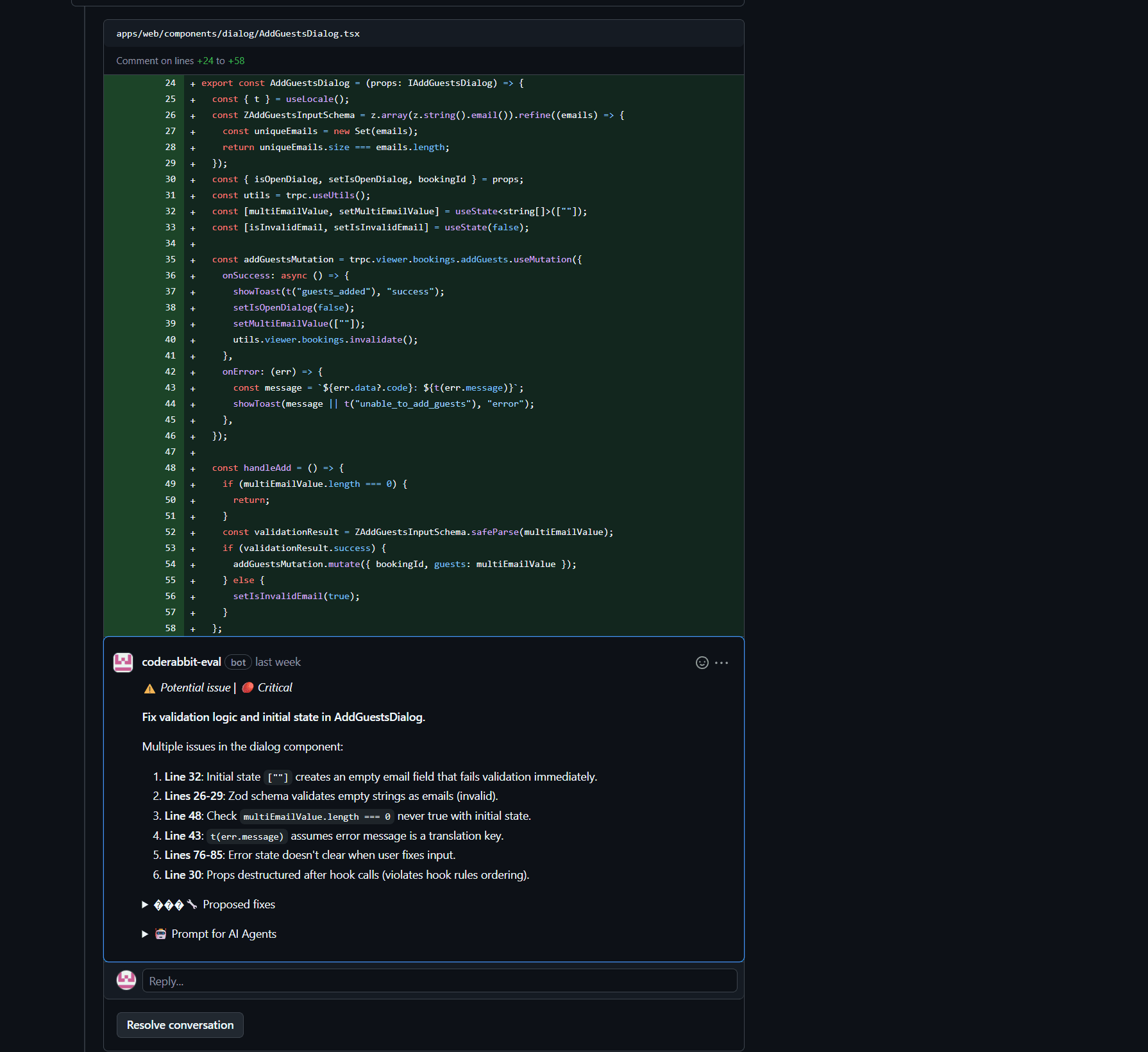JavaScriptの関数と変数が表示されたコードエディタと、その下に関連するフォーラムでの議論が表示されている。